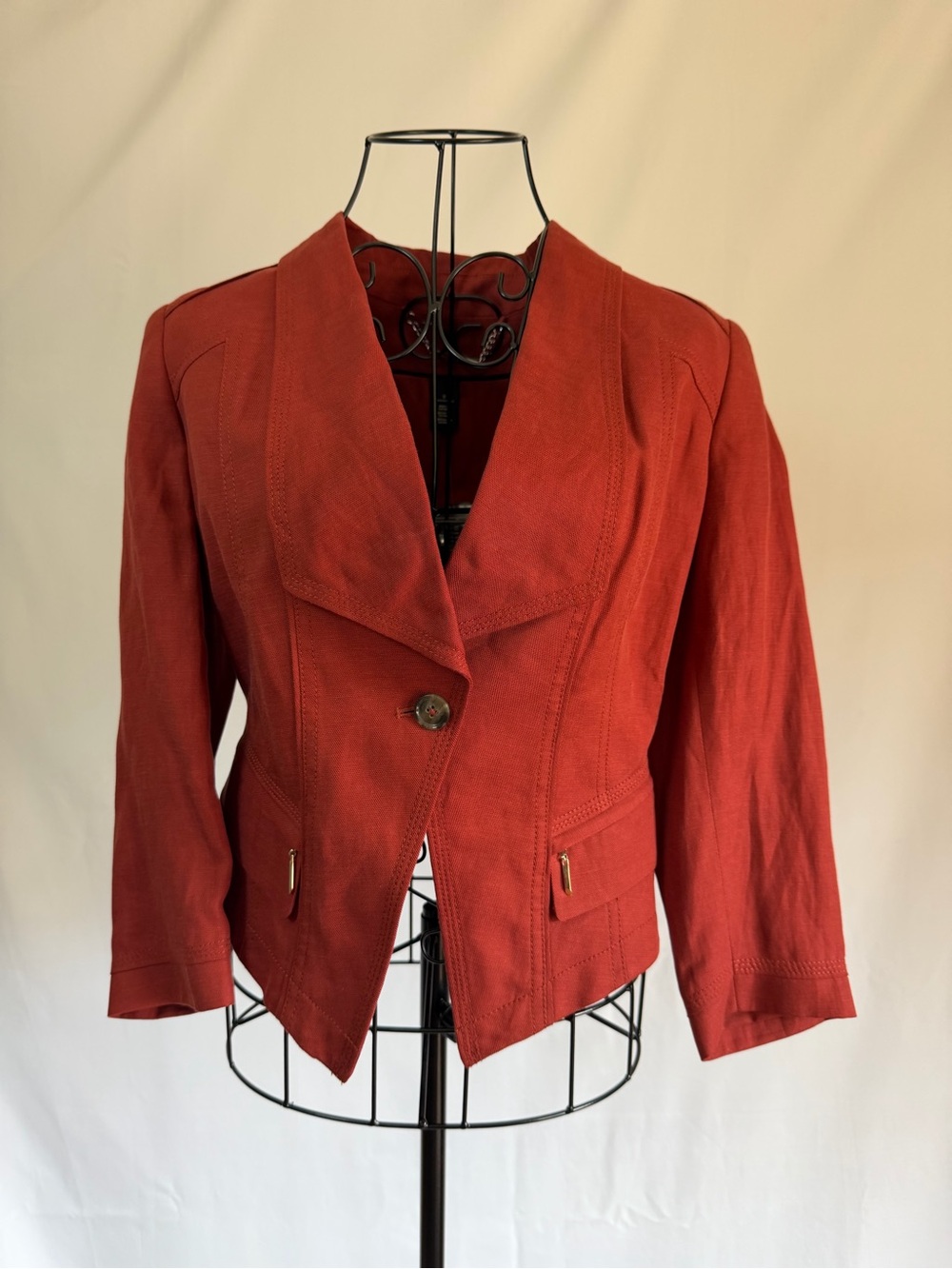 White House Black Market Rust Red Single-Button Blazer